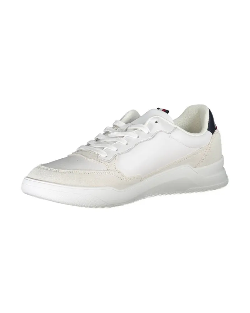 Tommy Hilfiger Leather and Recycled Polyester Sneaker — White White