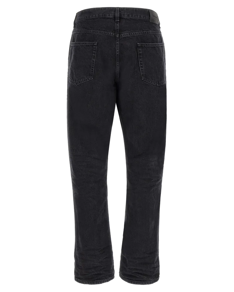 Saint Laurent Men's Black Cotton Relaxed Fit Jeans Clothing Black