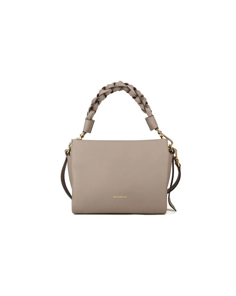 Coccinelle Women's Mini Top Handle Bag Warm Taupe-Rosette Cowhide - Top-Handle-Bags Taupe/rosette Taupe