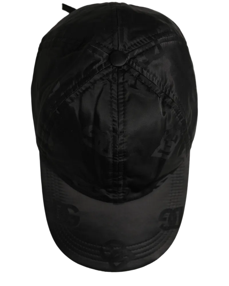 Dolce & Gabbana Men Black Dg Monogram Baseball Capello Hat Nylon Black