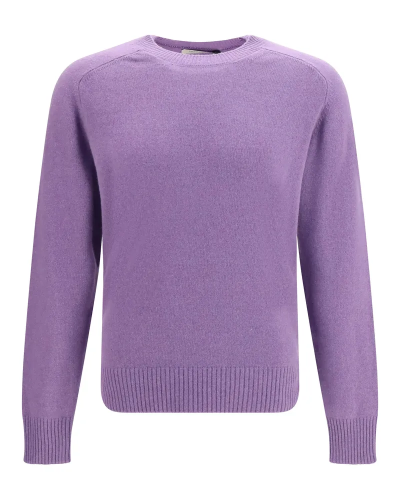 Brooksfield Men's Crewneck Sweater Aubergine Cashmere (capra Hircus Purple