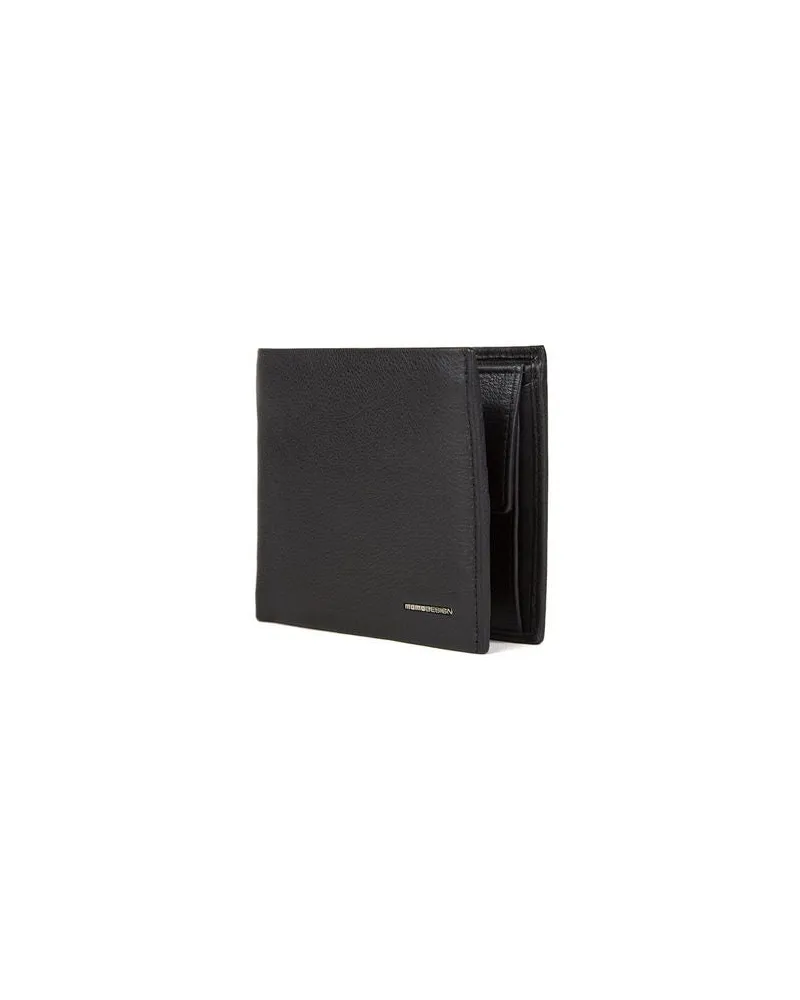 MOMO DESIGN Men's Wallet Black Genuine Leather Bags Black