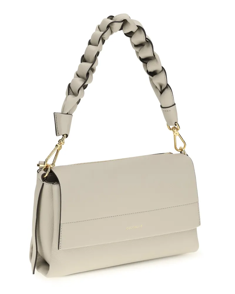 Coccinelle Women's Boheme Shoulder Bag Eucalipto-Fango Calf Leather Bos Taurus Eucalipto/fango Beige