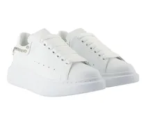 Women's Oversized Sneakers -  Leather White Calfskin Shoes