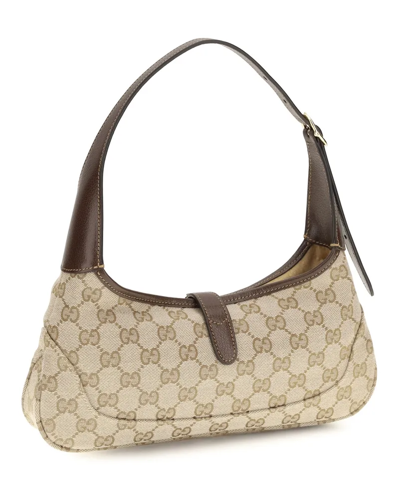 Gucci Women's Shoulder Bag Jackie Slim Vintage Sand-Dark Brown Fabric Sand/dark Beige