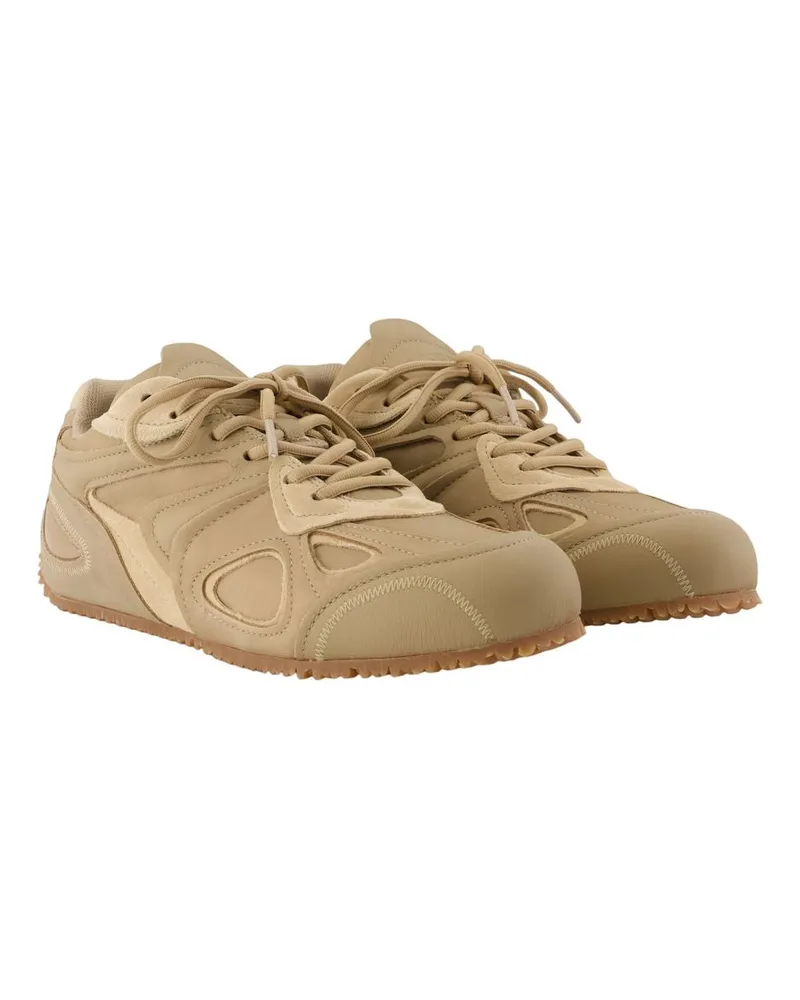 Axel Arigato Men's Slow Runner Sneakers -  Leather Brown Calfskin Shoes Beige
