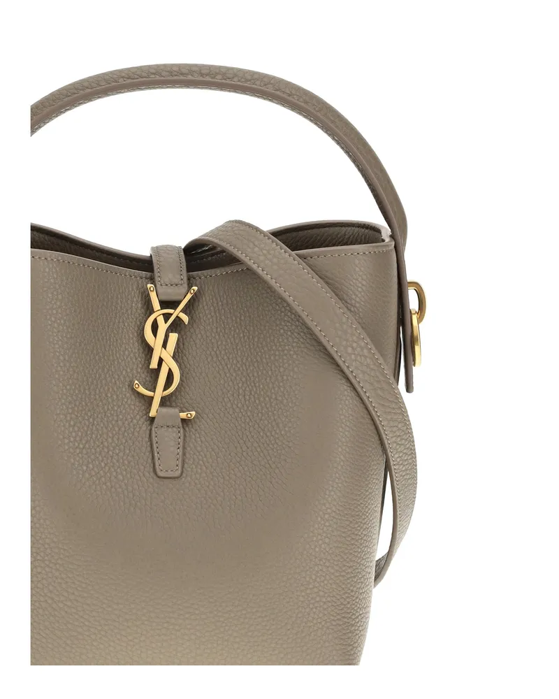 Saint Laurent Women's Bucket Bag Le 37 Plaza Taupe Calf Leather Beige