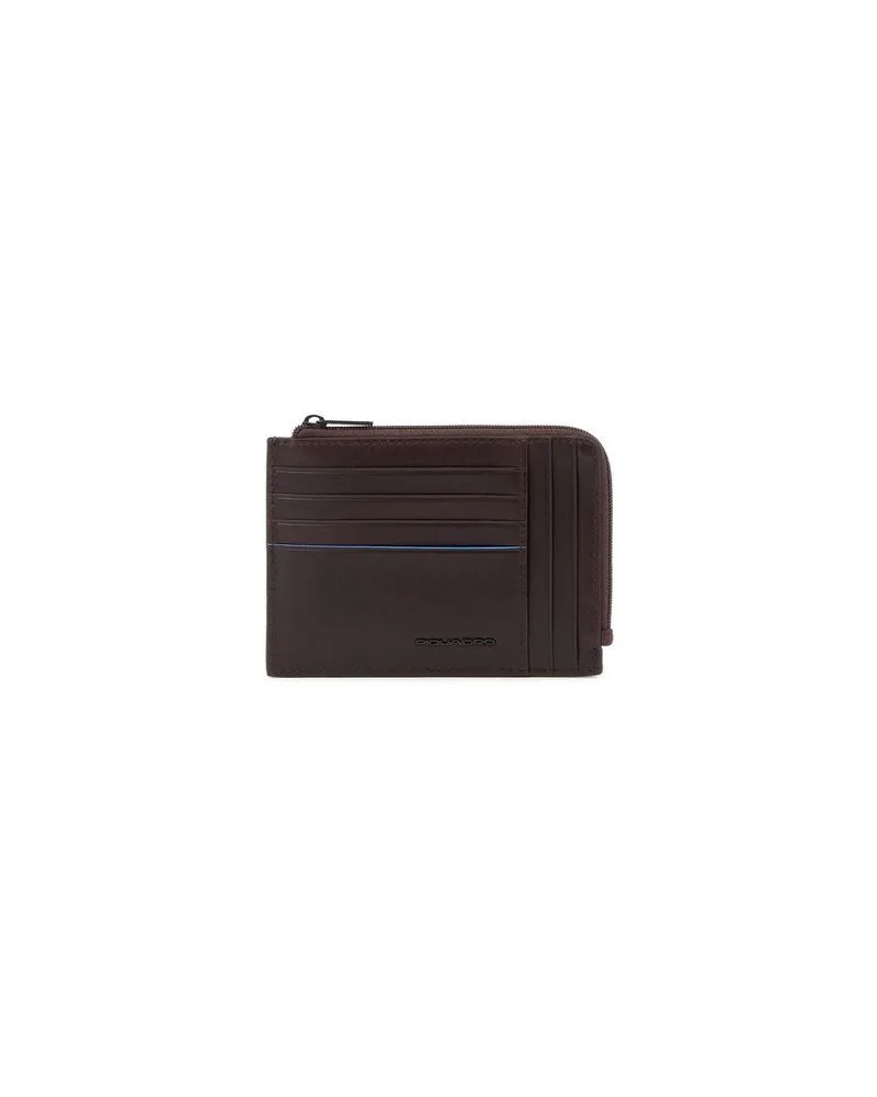 Piquadro Men's Card Holder Brown Leather Bags Card-holders Brown