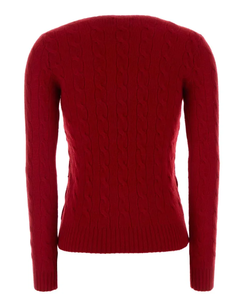 Ralph Lauren Cable-Knit Wool Blend Sweater — Red Red