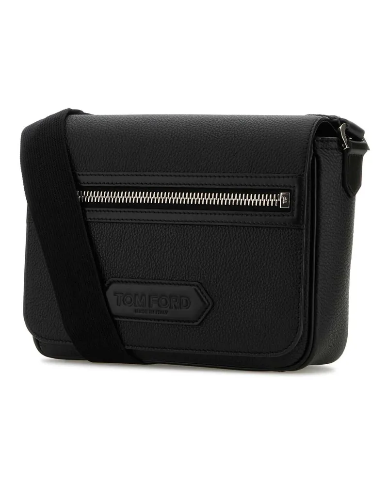 Tom Ford Men's Black Leather Small Traveller Crossbody Bag Borse A Tracolla Black