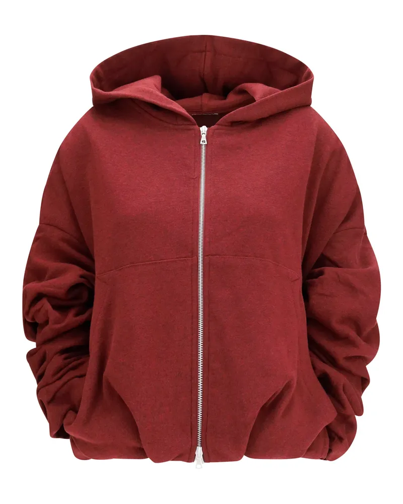Dries van Noten Women's Sweatshirt Burgundy Melange Cotton Sweatshirts Sweater Red
