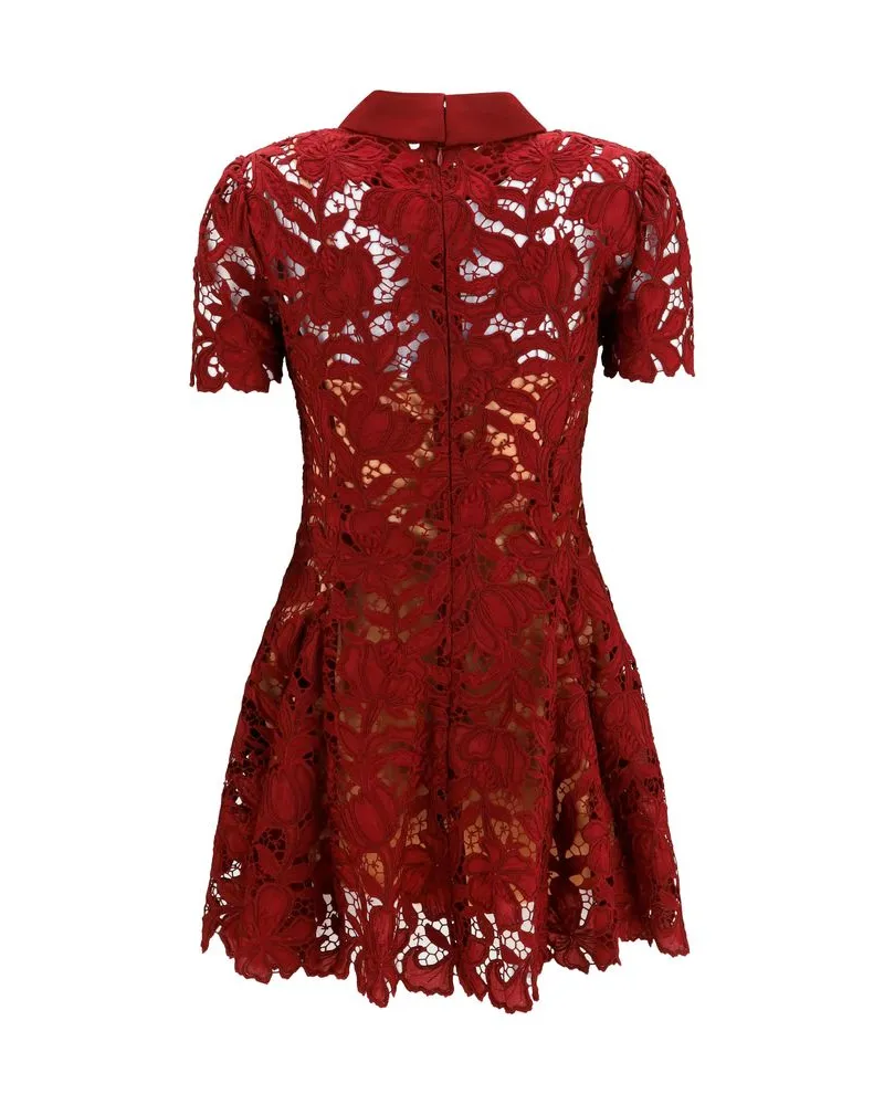 Self-Portrait Women's Bordeaux Polyester Cocktail Dress Red