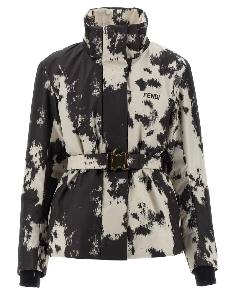 Fendi Frosted Fauna Technical Ski Jacket — Black Black
