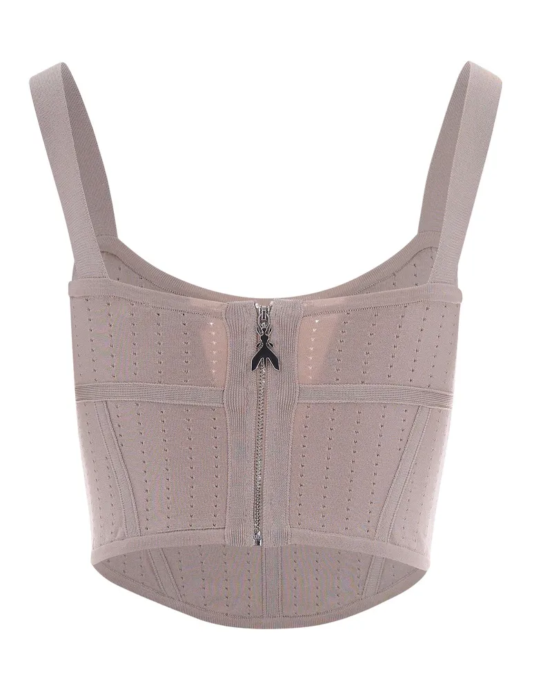 Patrizia Pepe Women's Bustier Top Jaquard Cloud Grey Viscose Tops Gray