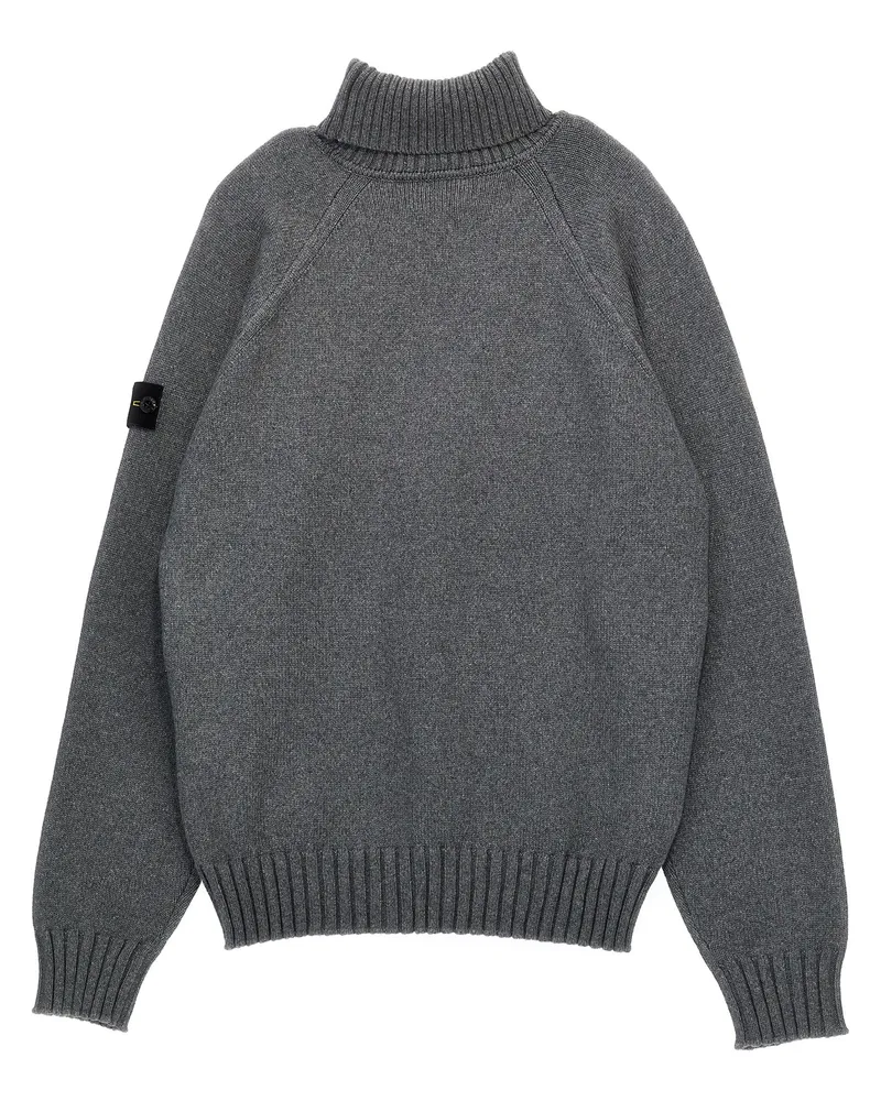 Stone Island Logo-Badge Cotton Blend Sweater — grey Grey