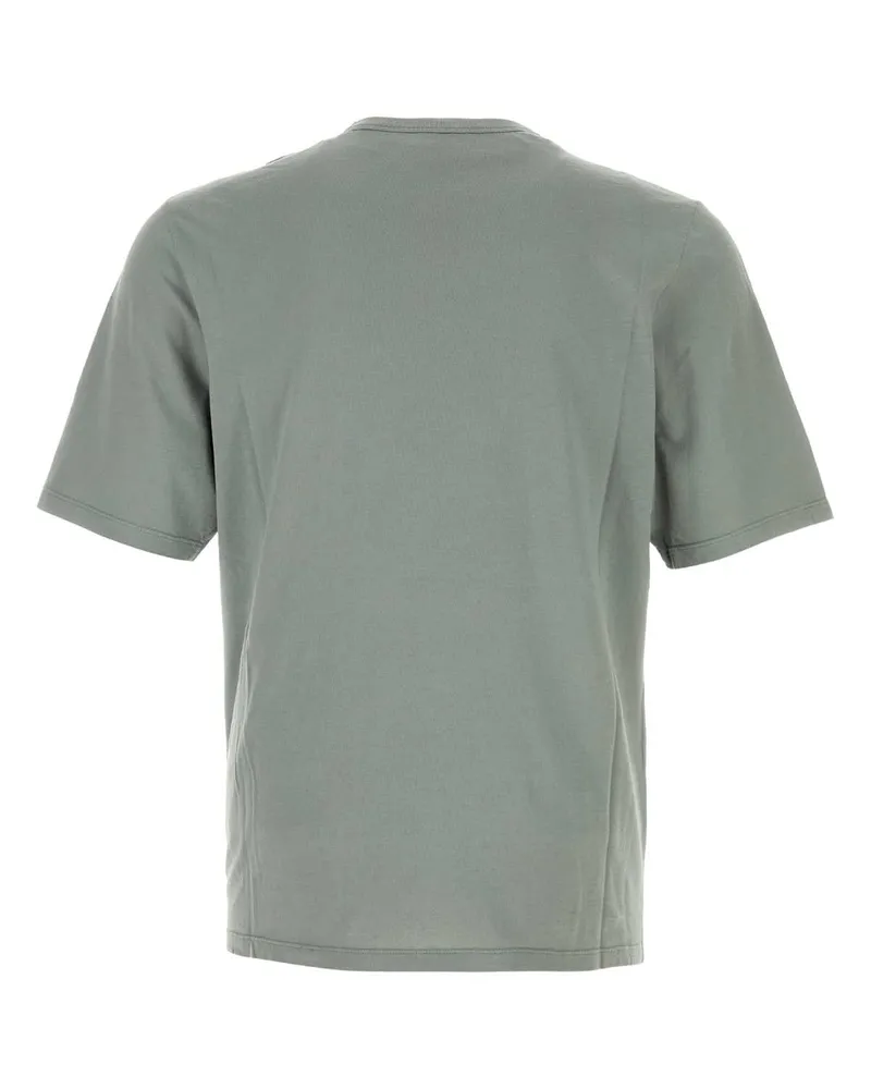 Saint Laurent Men's Sage Green Cotton T-Shirt Grisvertblanchi Exterior Green