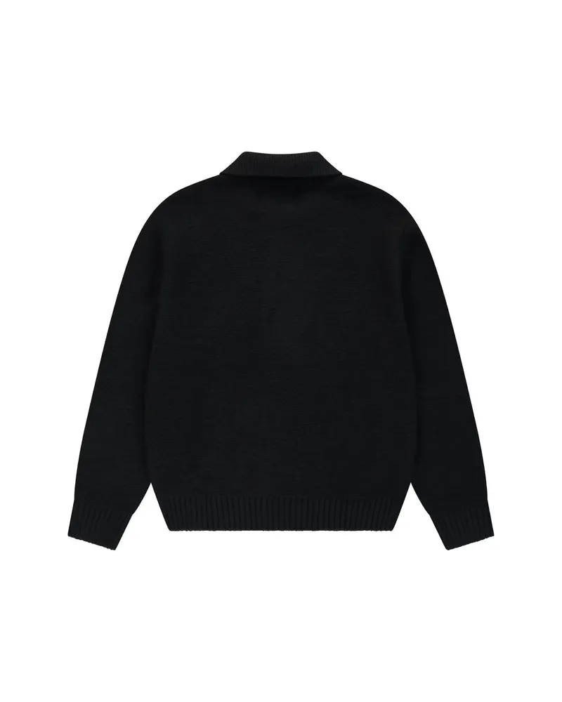 Arte Antwerp Zip-Up Knit Cardigan — Black Black
