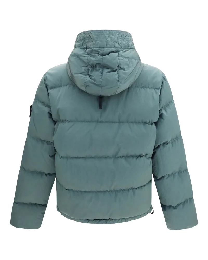 Stone Island Men's Nylon Metal Hooded Puffer Jacket Ocean Green Down Coat Green
