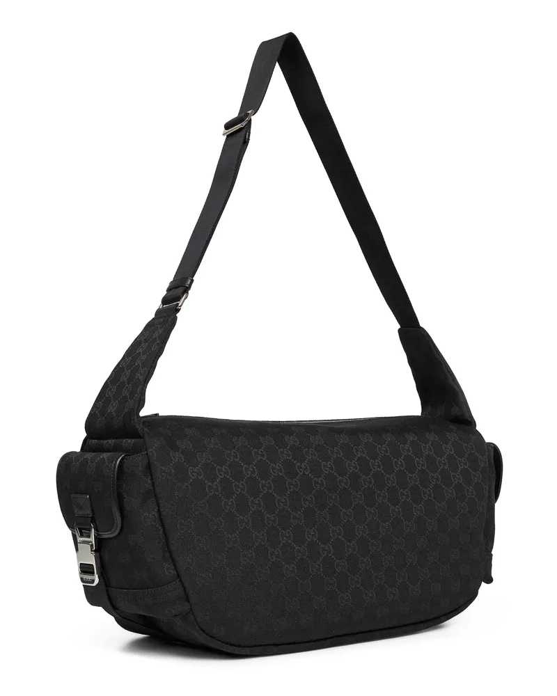 Gucci Men's Black Large Crossbody Bag Polyester Messenger Black