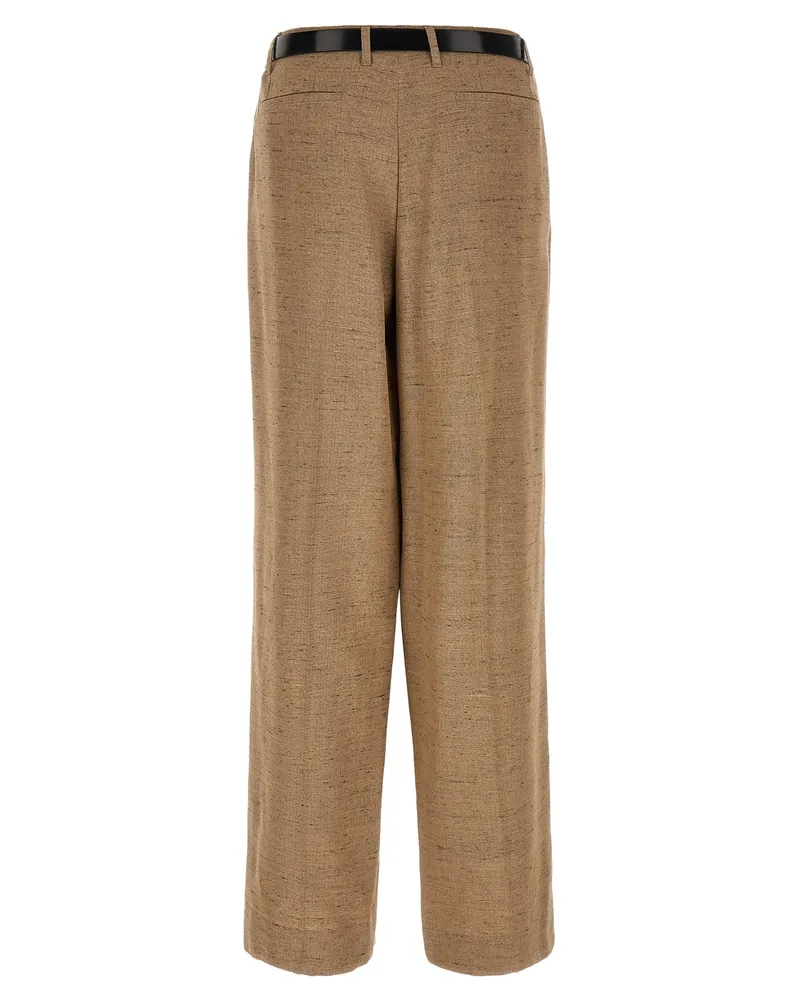 Dolce & Gabbana Women's Beige Viscose Casual Pants Beige