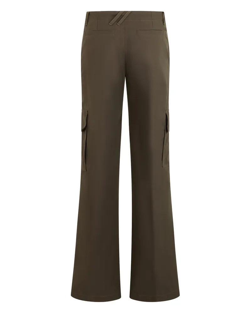 Burberry Women's Flared Trousers With Pockets Juniper Cotton Green