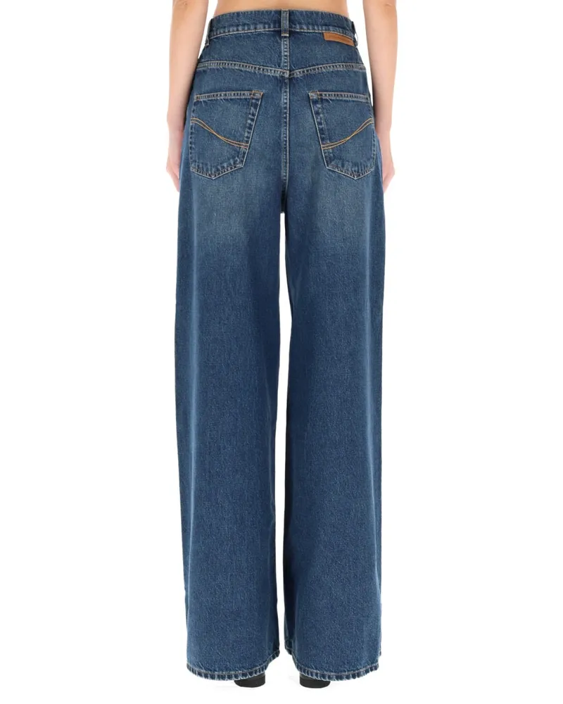 Stella McCartney High-Waist Cotton Jeans — Blue Blue