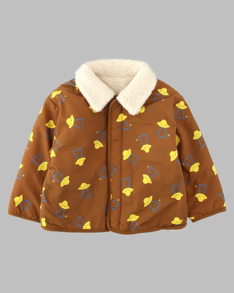 BOBO CHOSES Reversible Pixel Abduction Print Jacket — Brown Brown