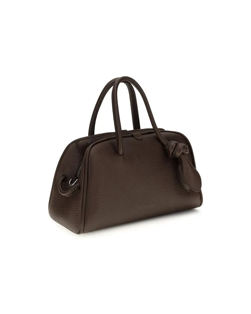 Jacquemus Grained Calf Leather Top Handle Bag — Brown Brown