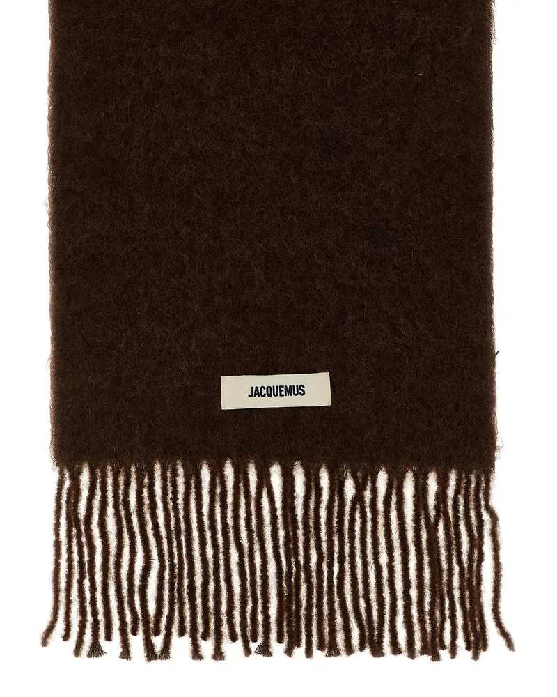 Jacquemus Alpaca & Mohair Blend Scarf — Brown Brown