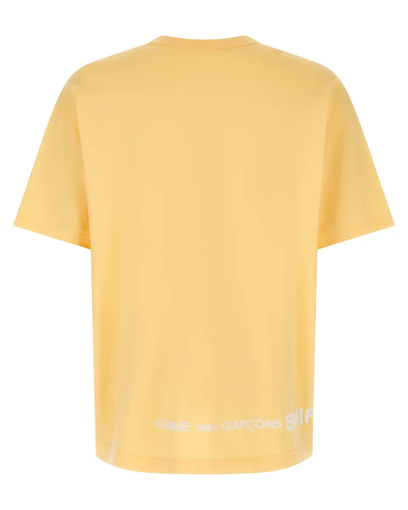 Comme des Garçons Men's Orange Cotton T-Shirt Yellow
