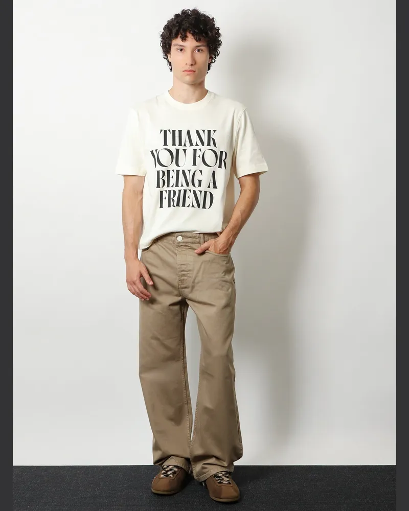 AMI Paris Men's Trousers Brown Cotton Beige