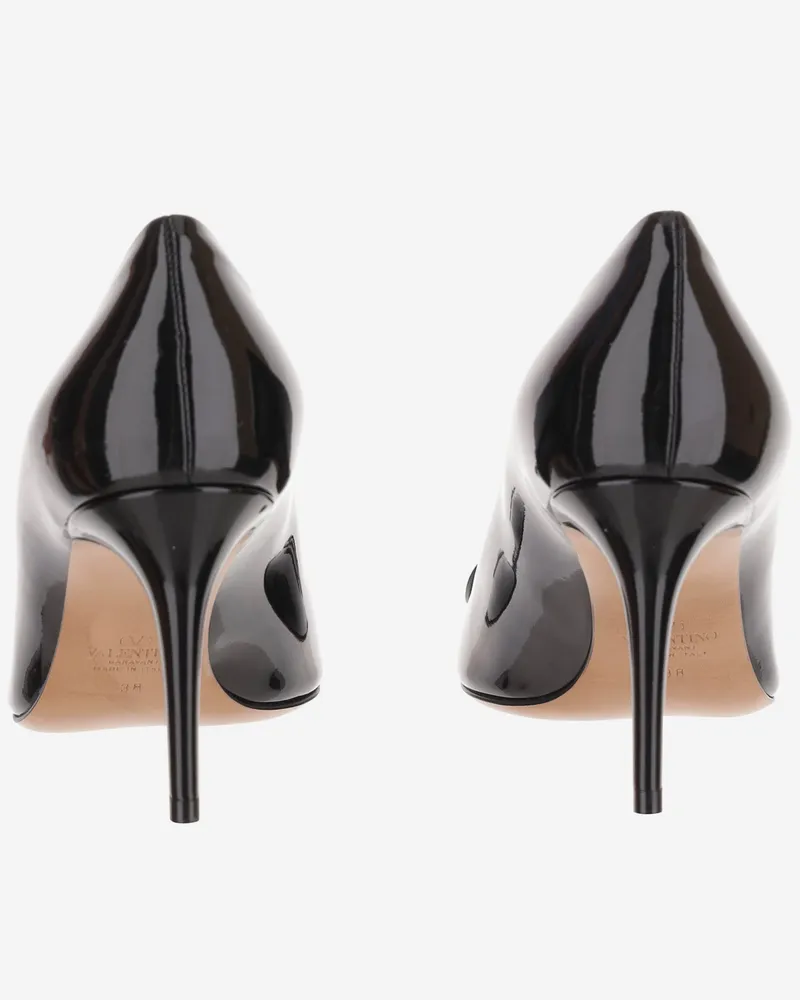 Valentino Garavani Women's Leather Pumps With Logo Detail Black Black