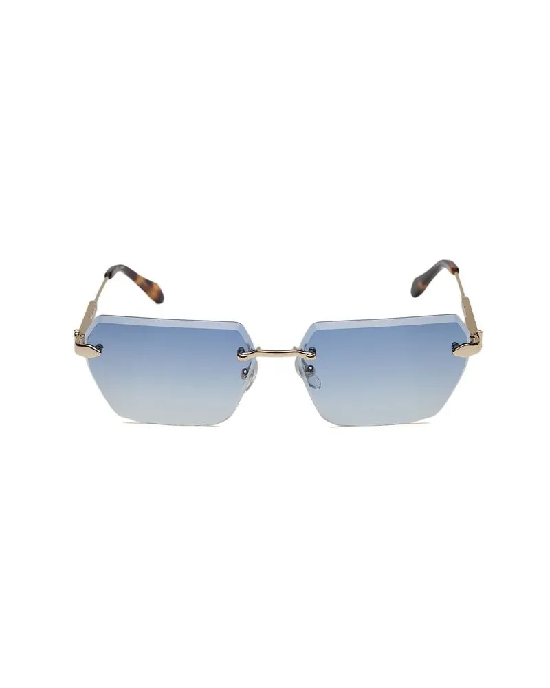 Just Cavalli SJC110 Metal Rectangle Sunglasses — Rose gold Rose
