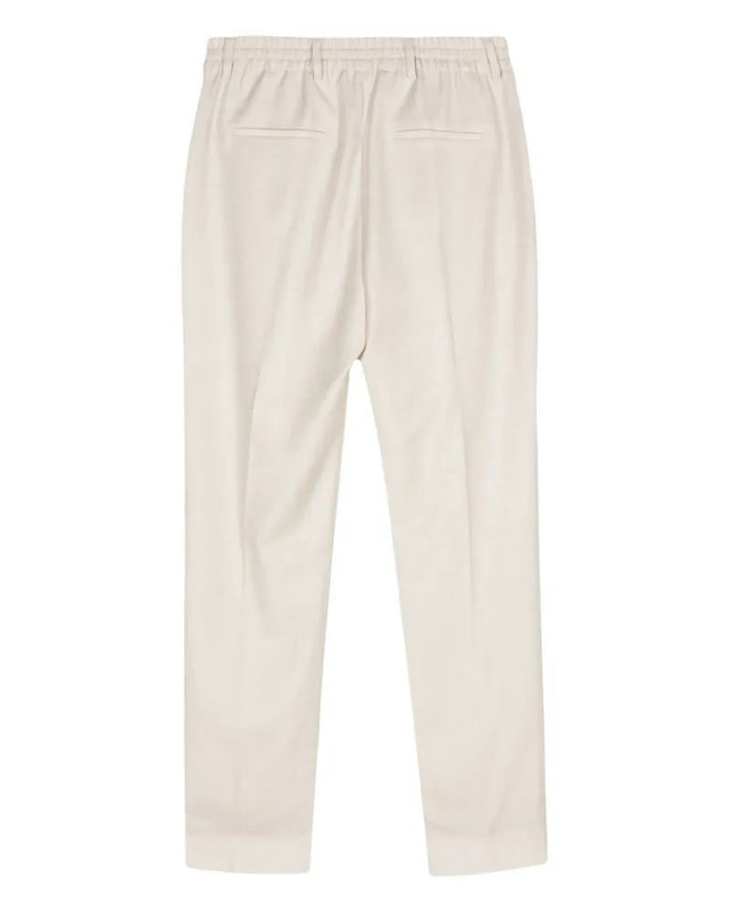 Eleventy Women's Lurex Chambray Slim Trousers White Aw24 W White