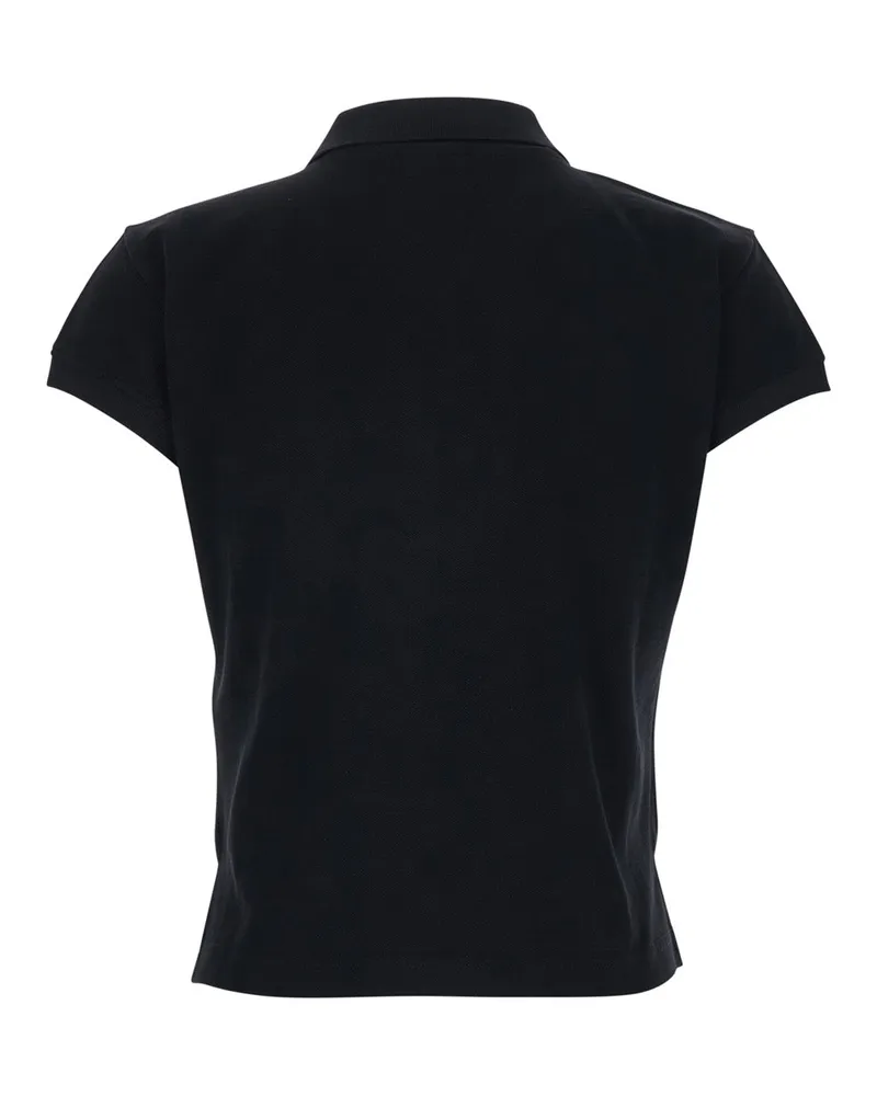 Balenciaga Logo-Embroidered Cotton Polo Shirt — Black Black