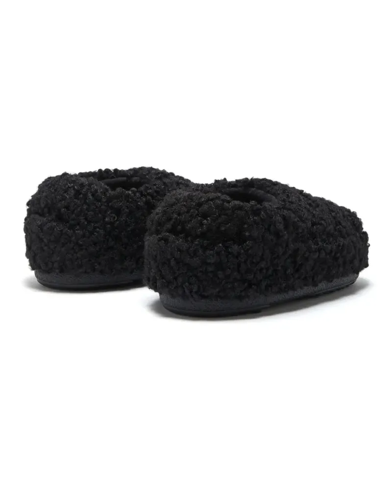 Moon Boot Women's Faux Curly Logo Band Sandals Black Shoes Black