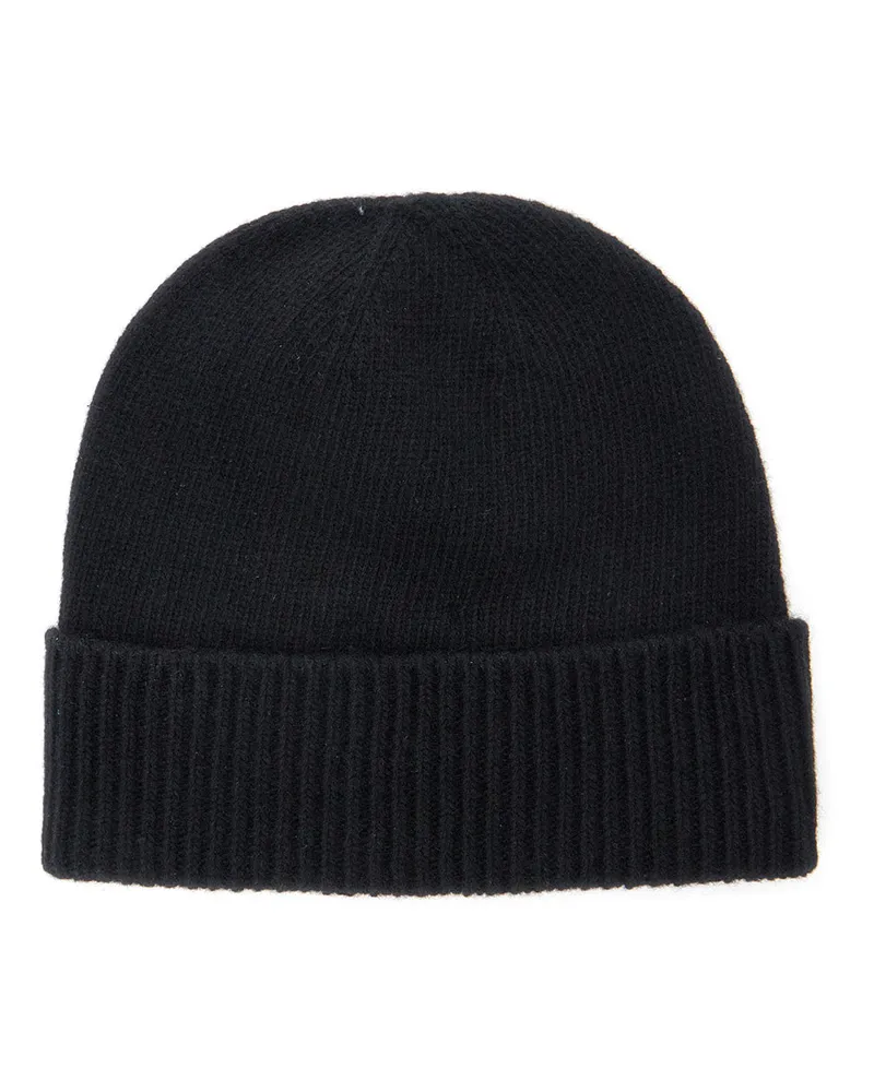 Vivienne Westwood Unisex Black Cashmere Beanie With Orb Patch Hat Black