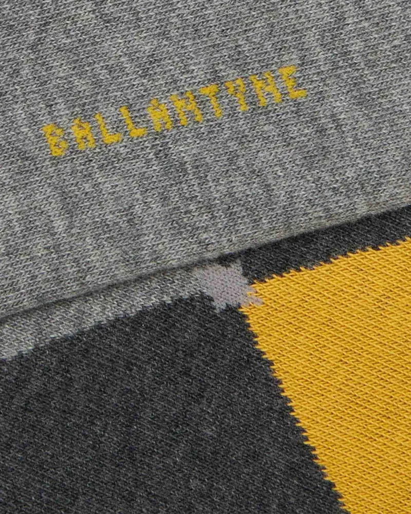 Ballantyne Diamond-Pattern Cotton Socks — Gray Gray