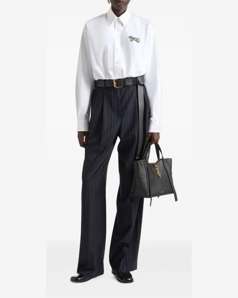Givenchy Wool Pinstriped Trousers — Navy Navy