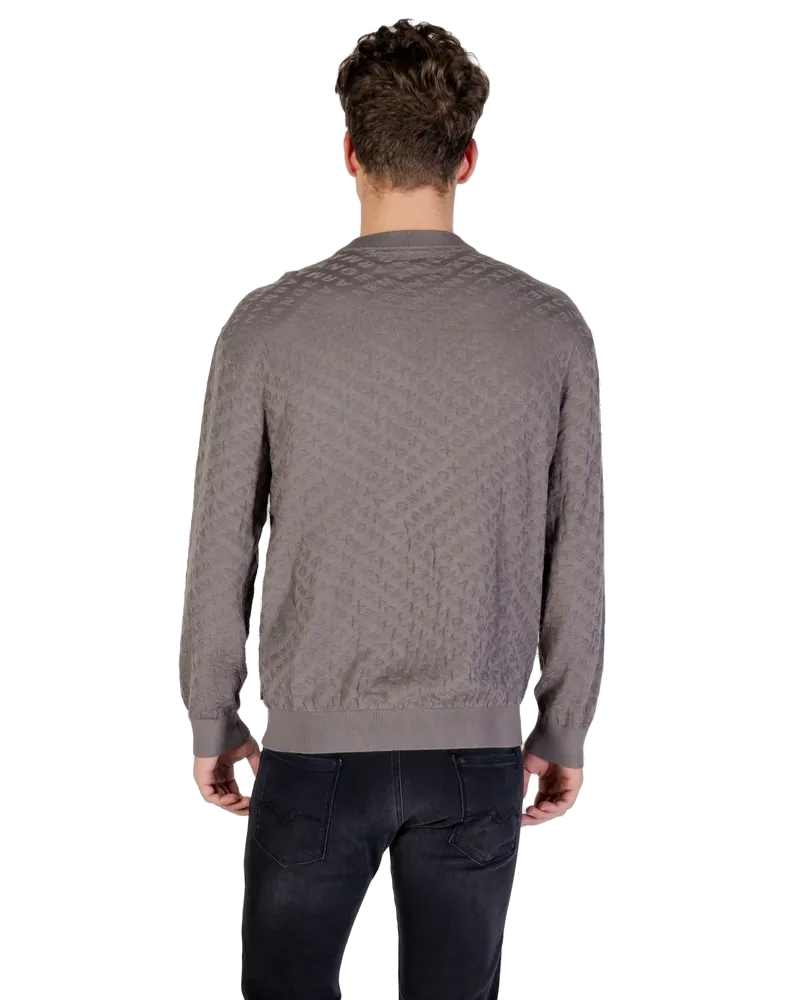 Armani Exchange Textured Crewneck Sweatshirt — Gray Gray