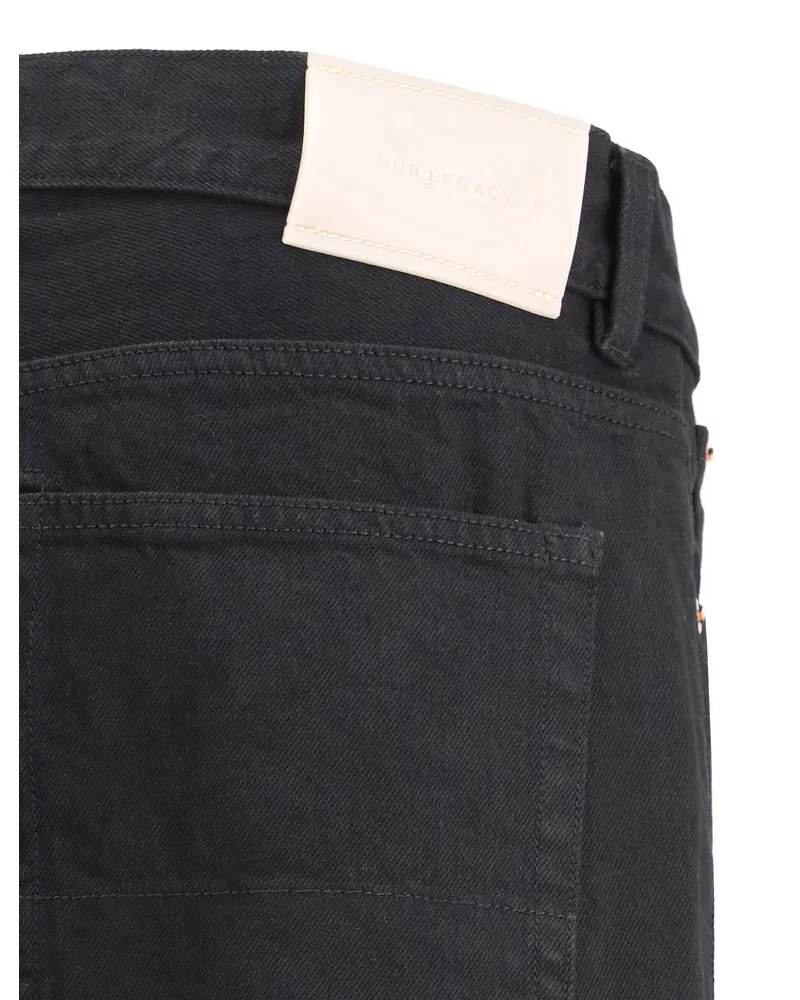 Our Legacy Men's Jeans Third Cut Black Selvedge Cotton Black