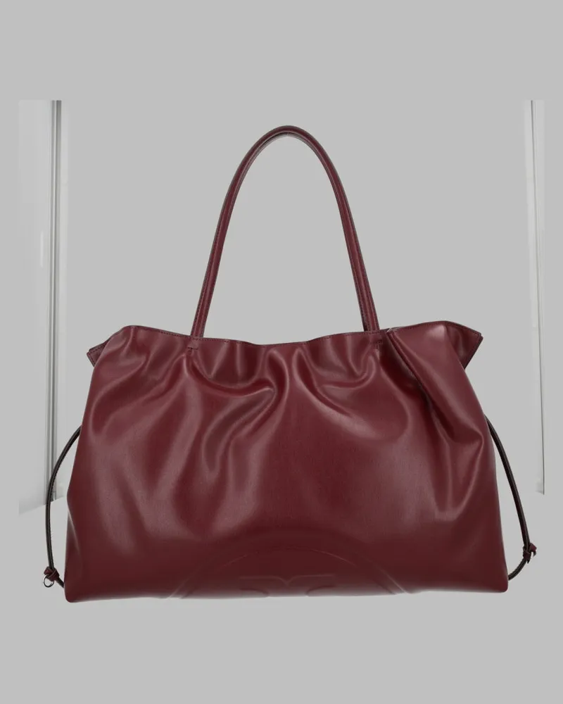 Tory Burch Women's Shopping Bag Ella Natuura Bordeaux Polyester Handbags Hand Burgundy