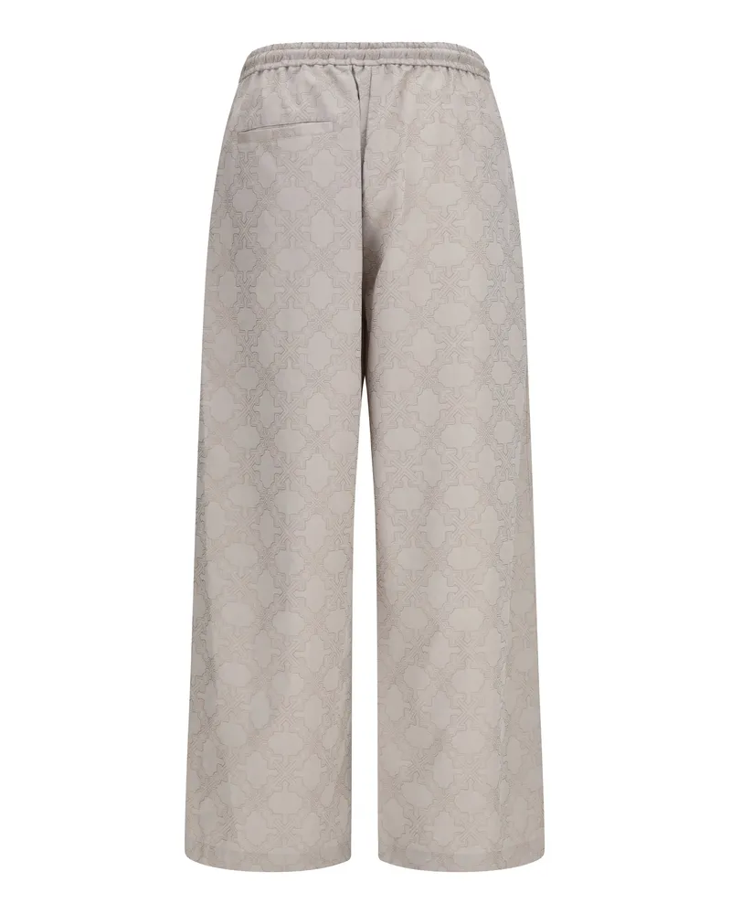 OFF-WHITE Men's Arrow All-Over Monogram Pants String Cotton Trousers Beige
