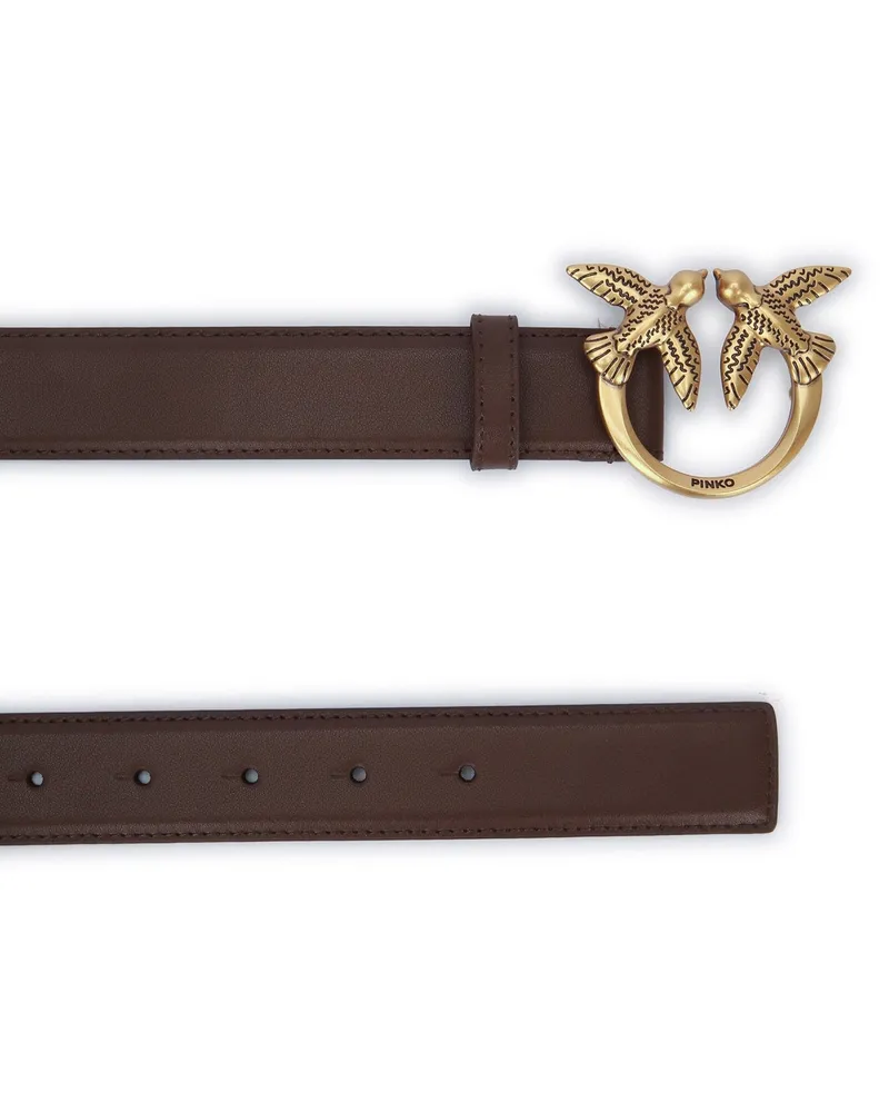 Pinko Women's Love Berry H3 Belt.low L74q Leather Cinture Brown