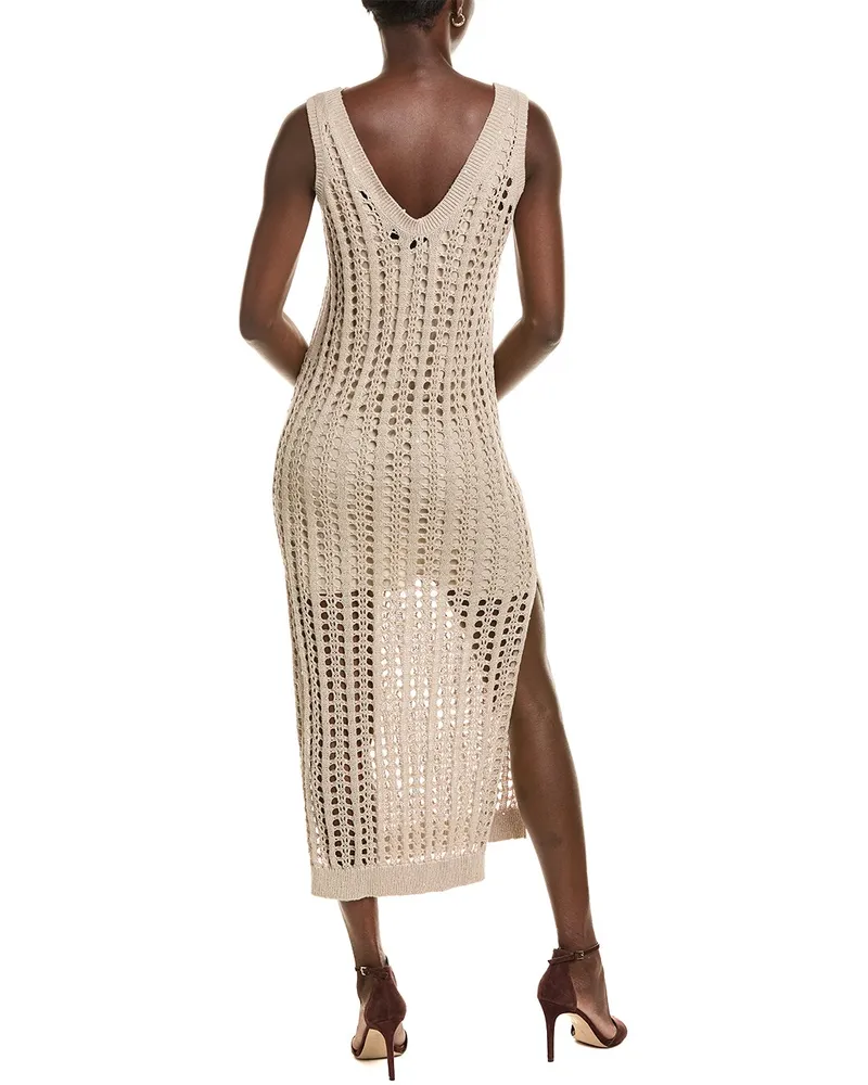 Brunello Cucinelli Open Crochet Knit Tunic — Beige Beige