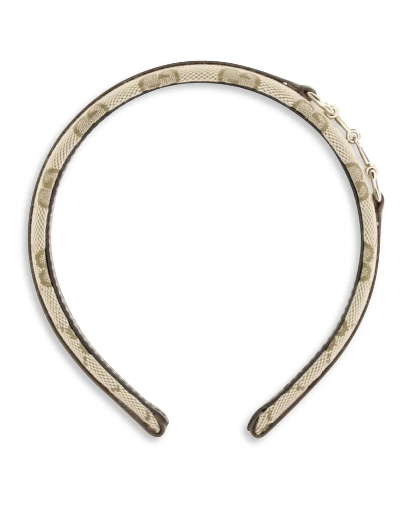 Gucci Gg Monogram Headband With Horsebit For Girl Coffee-Dark Brown Fabric Hats E Hairbands Coffee/dark Brown