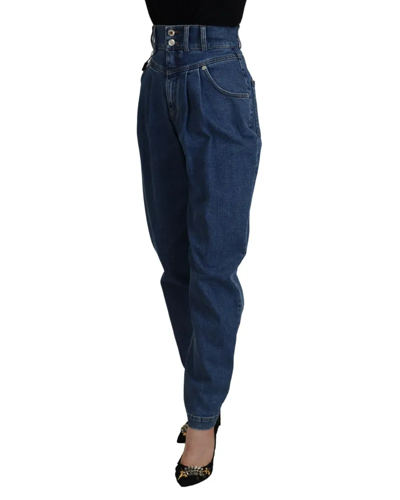 Dolce & Gabbana Women's Blue Cotton High-Waisted Jean Clothing Blue