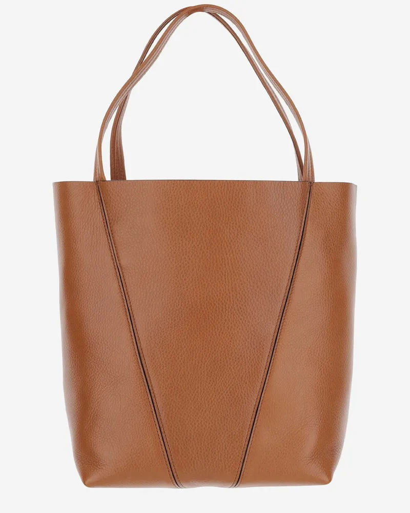 Chloé Women's Spin Tote Bag Garnet Leather Brown Calfskin Shoulder Brown
