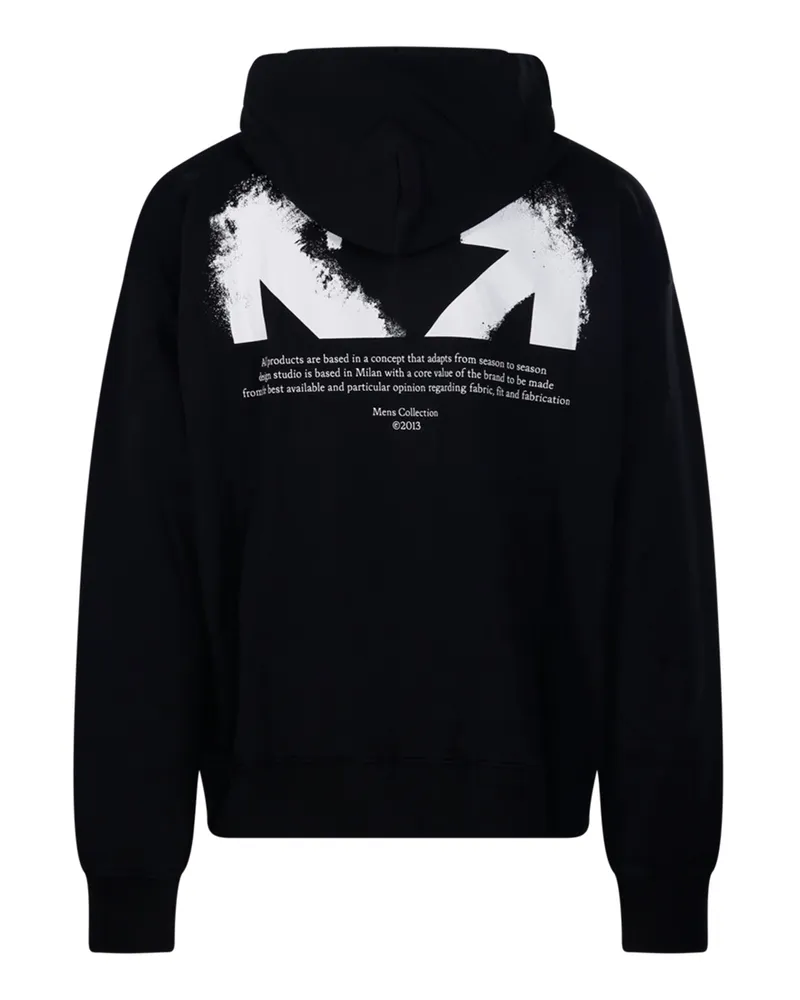 OFF-WHITE Men's Hooded Sweatshirt Half Arrows Black Cotton Sweatshirts Sweater Black
