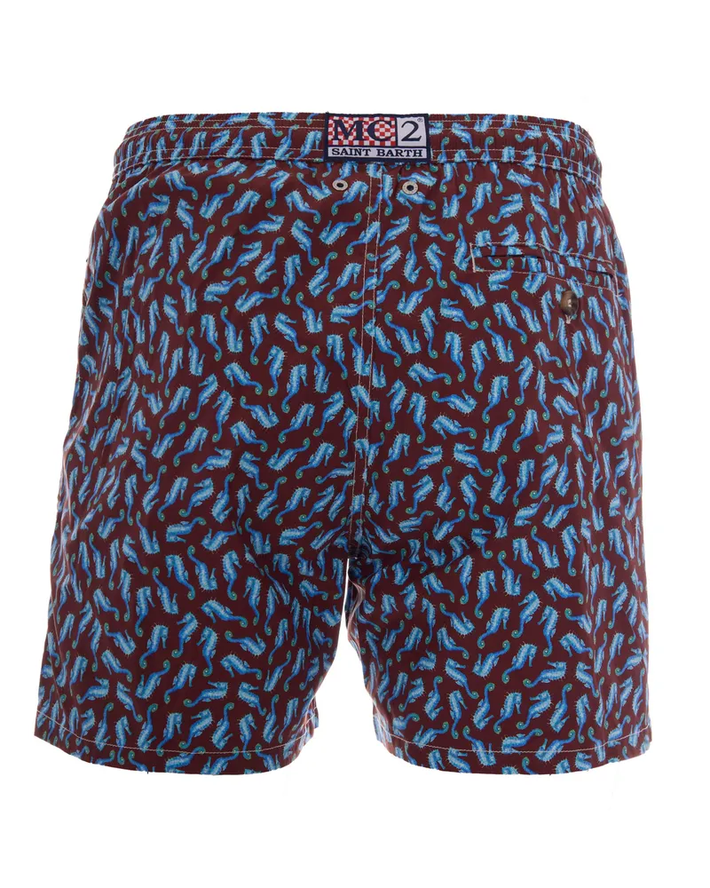 MC2 Saint Barth Men's Swim Shorts Lighting Micro Stretch Brown Polyester Brown